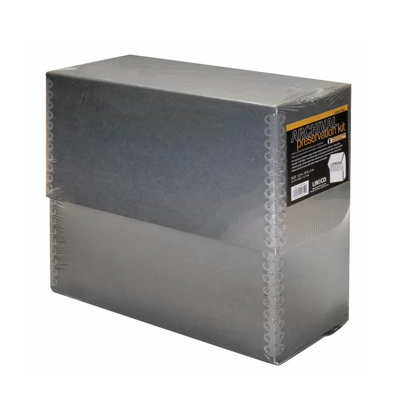 Lineco, Archival Document Case Kit, 12.5 x 10.5 x 5 Inch, Preserve Papers and Artworks, Includes Gloves, Bone Folder, pH Testing Pen, 10 Photo Bags, 12 Acid-Free File Folders, Gray - Image 2